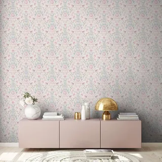 A.S. Création Vliestapete Floral 10,05 m x 0,53 m 390753 Blau/Grün/Rosa