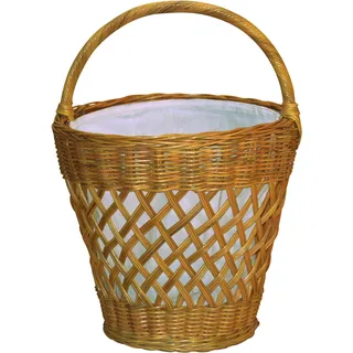 HOFMANN LIVING AND MORE Wäschekorb, (1 St.), aus Rattan mit praktischem Tragegriff, gelb