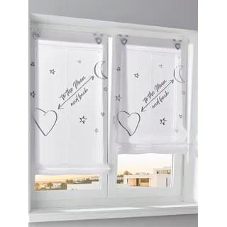 Raffrollo HEINE HOME Gr. 3, grau (weiß, grau), B:80cm H:130cm, Raffrollos, Raffrollo