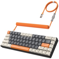 YINDIAO T8 60% Mechanische Gaming Tastatur,68 Tasten TKL mit Kompaktem Layout,18 RGB Beleuchtung,Leicht Klickender Brauner Schalter,Anti-Ghosting,USB-C Spiralkabel,für PC,Mac,PS4–Milchshake