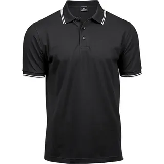 Tee Jays Herren Poloshirt, gestreift BC4042 (L) (Schwarz/Weiß) - Schwarz