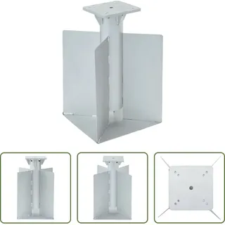 The Living Store Bodenhülse für Sonnenschirm Silbern 27,5x27,5x45 cm Stahl - Silber