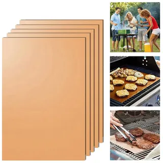 Grillmatte Antihaft BBQ Grill Folie Unterlage Schale Grillmatten 5er Set