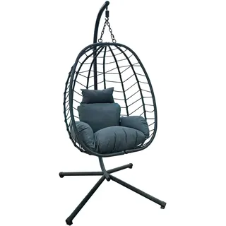 Svita Shelly Hängesessel mit Gestell Hängestuhl Hängesitz Hängekorb Grau