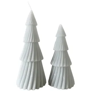Mobili Rebecca Weihnachtskerzen Set, 2 pieces Grau 8/8/21 cm , Naturmaterialen , 8x21x8 cm , Dekoration, Weihnachtsdekoration
