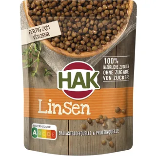 HAK Linsen im Standbeutel, 205 g, Abtropfgewicht 200g