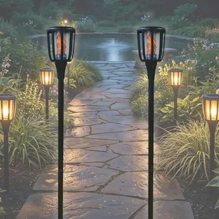 Bold LED Solarfackel 2er Set Metall 149 cm wetterfest