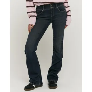Bootcut-Jeans TALLY WEIJL "SPADECYNTIA", Damen, Gr. 40, N-Gr, midschwarz indigowash dirtybeige2, Denim/Jeans, Obermaterial: 92% Baumwolle, 6% Elastomultiester, 2% Elasthan, leichte Abriebeffekte, bootcut fit lang, Jeans Bootcut-Jeans, Baumwollmischung, Low Waist, mit doppeltem Knopf am breiten Bund