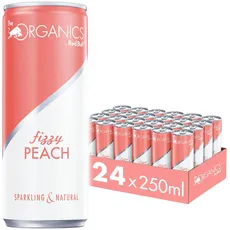 ORGANICS Fizzy Peach by Red Bull - 24er Palette Dosen - Bio-Erfrischungsgetränke mit Pfirsich Geschmack - 100% natürliche Zutaten, OHNE PFAND (24 x 250 ml)