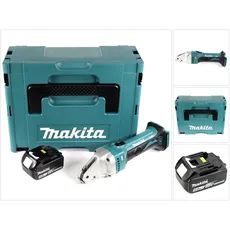 Makita, Elektroblechschere, DJS 161 T1J 18 V Li-Ion Akku Blechschere im Makpac + 1 x 5,0 Ah Akku - ohne Ladegerät