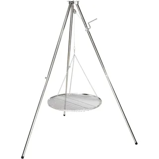 HeRo24 Edelstahl Dreibein Schwenker – Schwenkgrill Grillgestell (50 cm Edelstahl Rost)