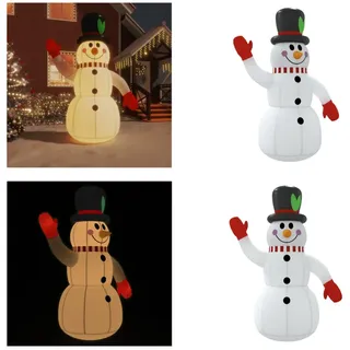 vidaXL Aufblasbarer Schneemann mit LEDs 300 cm - Aufblasbarer Schneemann - Aufblasbare Schneemänner - Aufblasbare Figur - Weihnachtsfigur Aufblasbar
