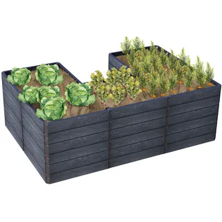 GARANTIA Hochbeet klassisch Ergo Quadro 75 x 240 x 75 cm Grau