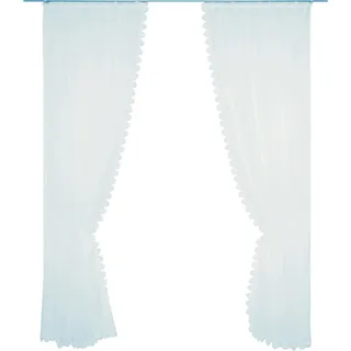 Wirth Gardine »Elena« Faltenband 2 Stk. tlg. veredelt mit echter Plauener Spitze Stickerei, inkl. Raffhalter Wirth weiß