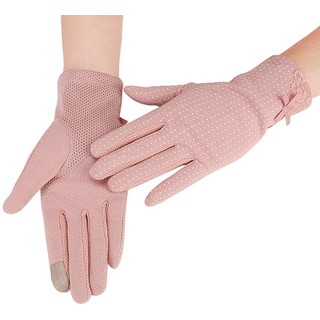 UV Schutz Handschuhe Damen Sommer Dünn autofahren Handschuhe Touchscreen Sporthandschuhe rutschfest Elastisch Leicht Atmungsaktiv Gloves Fitness Laufen Trekking Fingerhandschuhe Sommerhandschuhe