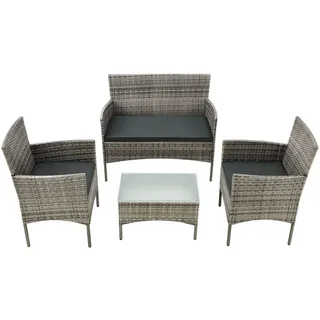 Juskys Fort Myers Set 4-tlg. Grau-meliert