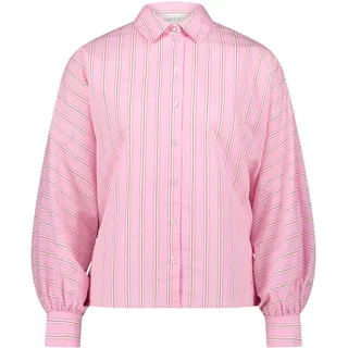 Klassische Bluse CARTOON "Oversize-Bluse mit Streifen", Damen, Gr. 46, bunt (rosé, pink), Obermaterial: 82% Baumwolle CO. 18% Polyamid PA., Blusen Klassische Bluse