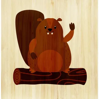 Babywanddeko , Braun , Holz , Birke , 30x30x3 cm , Babymöbel & Kindermöbel, Babyzimmer, Kinderzimmer Deko