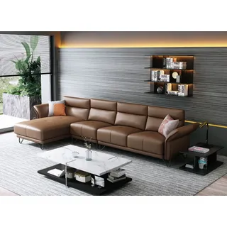 Wohnlandschaft Ecksofa L-Form Sessel Set Garnitur Modern Sofa Eckcouch Leder Neu - Braun