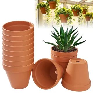 Spetsbst 12 Stück 7x6cm Mini Tontopf Blumentopf | Kleine Blumentöpfe Tontöpfe mit Abflussloch, Wiederverwendbar Mini Blumentöpfe für Sukkulenten, Kakteen und DIY Handwerk