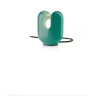 Licht-Erlebnisse Keramik Tischleuchte E27 20 cm Türkis Kabel Schalter