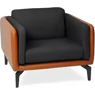 Sessel Arbeitszimmer Couch Polster Sitz Designer Textil 1 Sitzer Couchen  Modern - Orange