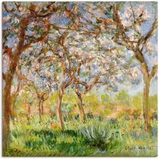 Artland Leinwandbild »Frühling in Giverny.« Wiesen & Bäume 1 Stk. tlg. auf Holzrahmen gespannt, grün