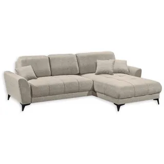 ed exciting design Ecksofa »Bern L-Form frei im Raum stellbar, mit Schlaffunktion in Sand & 3 Zierkissen