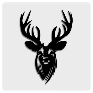 Namofactur DIY Led Hirsch Wand Deko Dekoration Geschenke Groß Mdf Holz für Männer Frauen Jäger Hirschgeweih Weihnachtsdeko I Batteriebetrieb I Größe L 51 x 36 cm