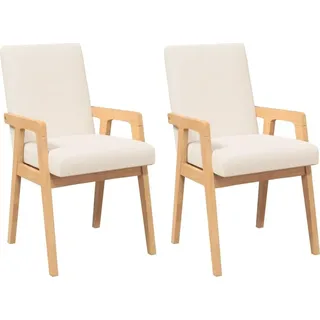 vidaXL Esszimmerstühle mit Kissen 2 Stk. Massivholz Gummibaum