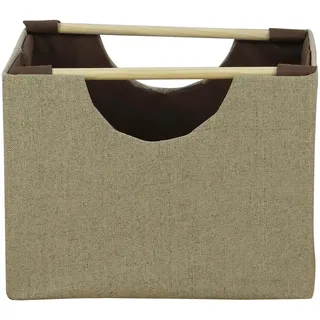 Landscape Regalkorb , Cappuccino , Textil , Paulownia , vollmassiv , 10 l , quadratisch , 27x27 cm , faltbar, Innenfutter , Ordnen & Aufbewahren, Dekoboxen & Aufbewahrungsboxen, Regalboxen & Stehsammler