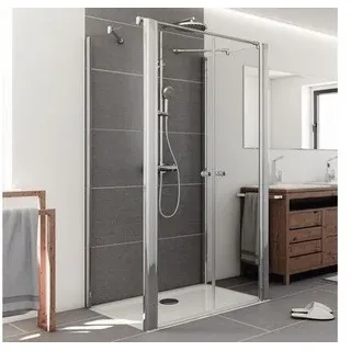 U-Kabine mit Pendeltür Breuer Elana 1000x1000x2000 mm Echtglas Klar hell alunatu