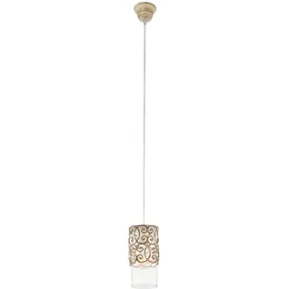 EGLO Pendelleuchte Cardigan, 1 flammige Hängelampe Vintage, Retro | Hängeleuchte aus Stahl und Glas in Braun-Patina, Klar, Esstischlampe, Wohnzimmerlampe hängend mit E27 Fassung