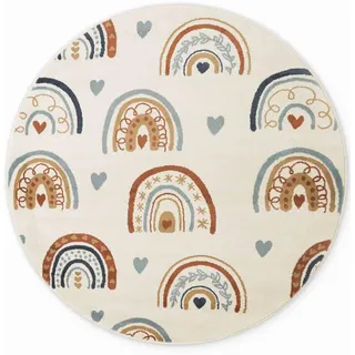 Ted Baker Kinderteppich , Creme, Multicolor , Kunststoff , Regenbogen , rund , Oeko-Tex® Standard 100 , für Fußbodenheizung geeignet, in verschiedenen Größen erhältlich, stuhlrollengeeignet, pflegeleicht, strapazierfähig , Teppiche und Böden, Teppiche, Runde Teppiche