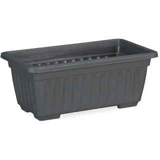 Relaxdays Blumenkasten 35 x 20 x 18,5 cm Anthrazit