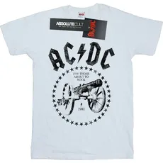 AC/DC, Mädchen, Shirt, Mädchen Wir grüßen dich Kanone Baumwolle TShirt, Weiss, (128)