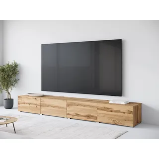 OTTO home Denver Lowboard 300 cm Braun Kunststoff/Metall/Holzwerkstoff