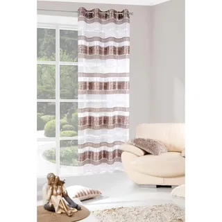 Eurofirany Vorhang Glatt Streifen Transparent Muster Rosa Pastell 8 Ösen 140x250 cm Elegant Hochwertig Glamour Schlafzimmer Wohnzimmer Lounge Gardinen