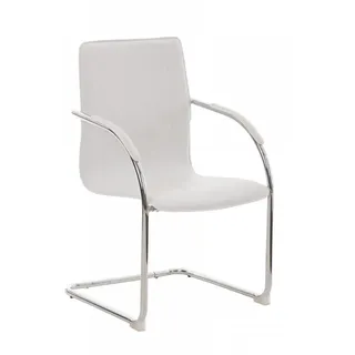 CLP Schwingstuhl Lederlook weiß , Textil , 56x94x52 cm , Esszimmer, Stühle, Schwingstühle