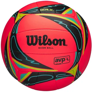 Wilson AVP Grass Game Volleyball, Mit Spin-Erkennung und langlebigem Design, Aus Mikrofaser-Kompositmaterial, Farbe: Korallenrot, Offizielle Größe