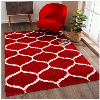 Sanat Hochflor-Teppich »Madrid« rechteckig 30 mm Höhe Wohnzimmer, Langflor, Shaggy Teppich rot B/L: ca. 200x290 cm - rot