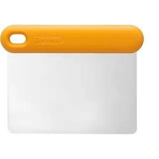 HENDI Teigschneider, fur Pizzateig, Heavy-duty, ergonomischer Griff, Teigkarte, Teigschaberkarte, Teigspachtel, Teigschaber, 130x95x(H)13mm, Edelstahl, Polypropylen, orange