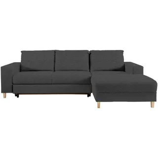 Ti'me Ecksofa , Dunkelgrau , Textil , Buche , massiv , Uni , Ottomane rechts, L-Form , 260x160 cm , Stoffauswahl, seitenverkehrt erhältlich, Schlafen auf Sitzhöhe , Wohnzimmer, Sofas & Couches, Wohnlandschaften, Ecksofas