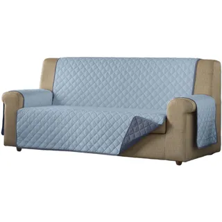 Estoralis | Eden | Sofabezug im modernen Design | Gesteppter Stoff | Himmelblau/Stein | Für 4-Sitzer-Sofa | Stoffgröße 190 x 220 cm (Breite x Höhe) Schutz für alle Arten von Sofas