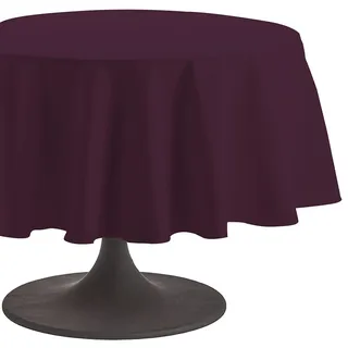 Coucke Tischdecke, rund, 180 cm, Aubergine, Baumwolle, 180x180x0.03 cm