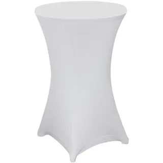 Julido Stretch Stehtischhussen – Elastische Spandex Hussen für Steh- & Bistrotische – Waschbar, Bügelfrei & rutschfest – Verstärkter Fußbereich – Für Hochzeit & Party (Weiß, 1er Set - Ø 80-85cm)