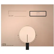 Gessi HI-FI, Fertigmontageset für 1/2 Unterputz-Einhebelmischer mit Tasten-Bedienung nur zur horizontalen Montage, 1 Ausgang, 63061, Farbe: Kupfer PVD