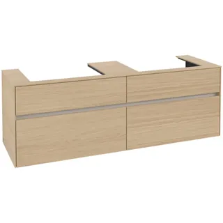 Villeroy & Boch Collaro Waschbeckenunterschrank, für 2 Waschbecken, 1600x548x500mm, C02400VJ, Farbe: Front/Korpus: Nordic Oak, Griff: Cashmere Grey