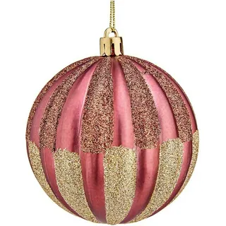 Weihnachtskugel Ø 8 cm 6 Stück Rosa PVC Kunststoff