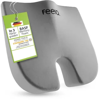 feela.® Orthopädisches Keilkissen [3 Härtegrade] – Memory Foam Haltungskorrektur für mehr Sitzkomfort & Entlastung bei Ischias – Ideales Sitzkissen Stuhl fürs Büro & Sofa (Medium)